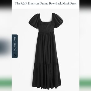 New Abercrombie & Fitch Black Bow-Back Maxi Dress